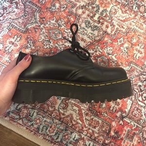 Black Dr Marten’s 1461 QUAD platform shoes